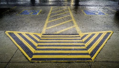 Close-up view of yellow pattern