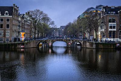 Bridge over river in city