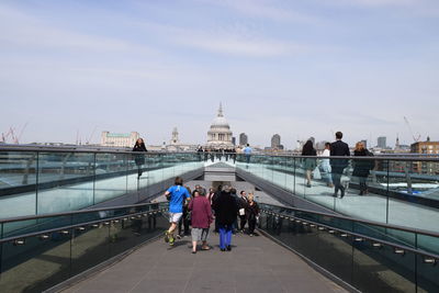 People walking in city