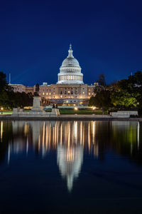 Reflection of buildings in water