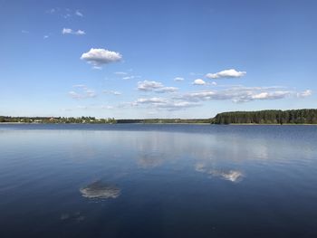 Scenic view of river and sky reflection