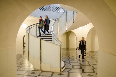 Full length of man walking on steps