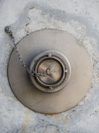 High angle view of old abandoned wall