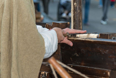 Man working on wood