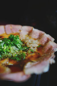 Close-up of meal served in plate