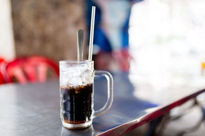 Close-up of coffee on table