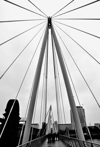 Low angle view of suspension bridge