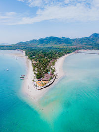 High angle view of beach against sky