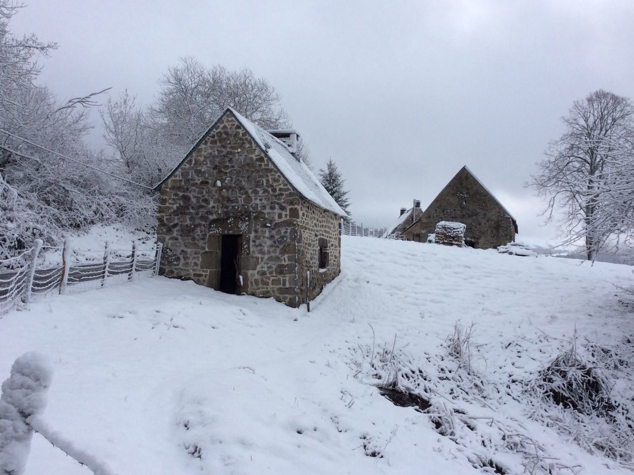 snow, winter, house, building exterior, cold temperature, architecture, built structure, weather, no people, tree, outdoors, nature, day, sky, snowing