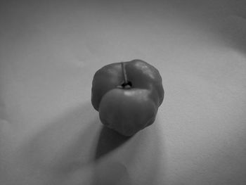 High angle view of apple on table