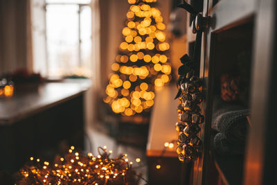 View of christmas tree at home