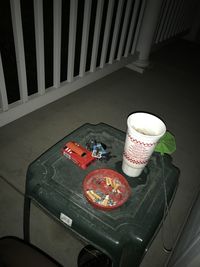 High angle view of food on table