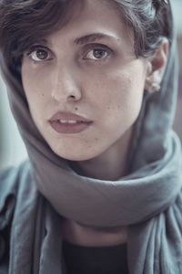 Close-up portrait of a beautiful young woman