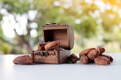 Close-up of chocolate on table