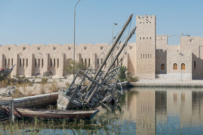 Historical dhow ship at the sheikh faisal museum in qatar, middle east