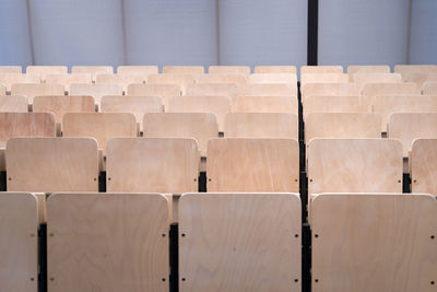 Full frame shot of empty chairs in room