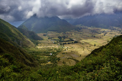 High angle view of landscape against sky