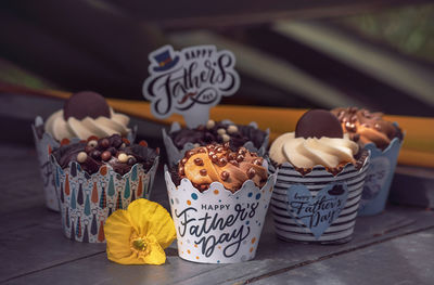 Close-up of cake on table