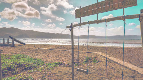 Scenic view of beach against sky