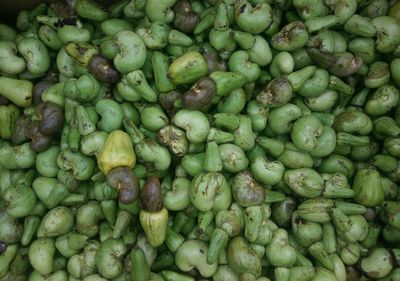 Full frame shot of cashew fruits for sale at market stall