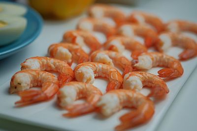 Close-up of food in plate on table