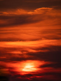 Scenic view of dramatic sky during sunset