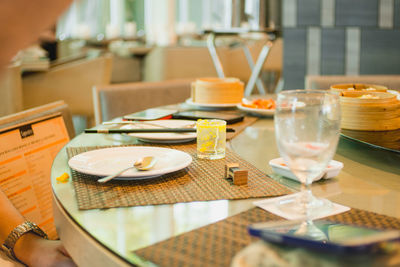 Close-up of food on table