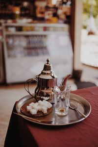 Close-up of food on table