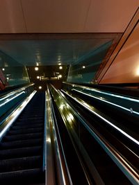 Low angle view of escalator