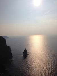 Scenic view of sea at sunset