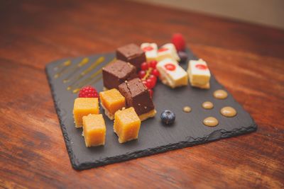 Close-up of food on table