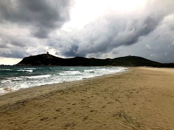 Panoramic view of beach against sky