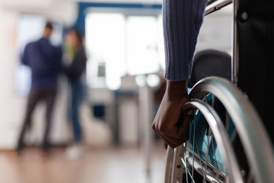 Close-up of people in bus