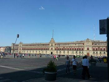 People walking on road