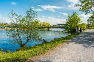 Bridge over river against sky