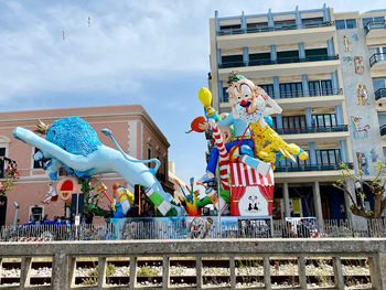 Low angle view of carnival statue in the street 