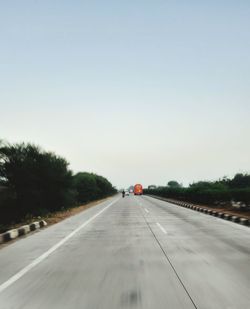 View of highway against clear sky