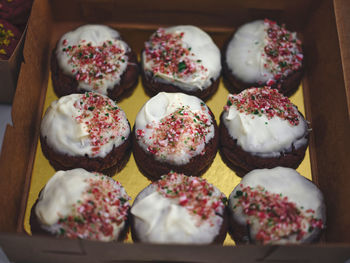 Close up of homemade cookies in a box .