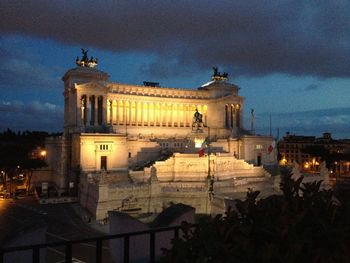 View of illuminated buildings at night