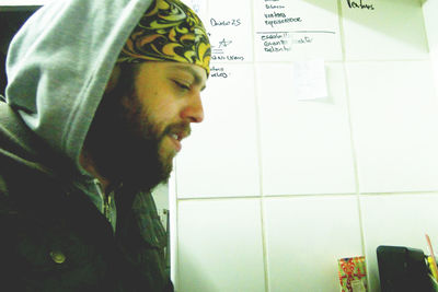 Portrait of young man looking away