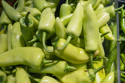 Full frame shot of chili peppers for sale in market
