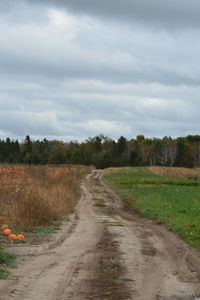 Road amidst field against sky