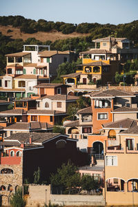 High angle view of townscape against sky