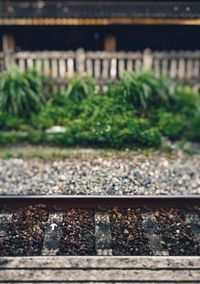 Close-up of railroad track