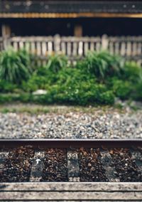 Close-up of railroad track