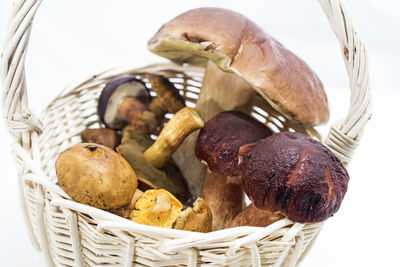 Close-up of wicker basket