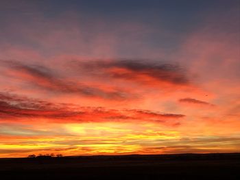 Scenic view of dramatic sky during sunset