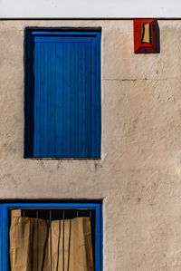 Blue windows of house