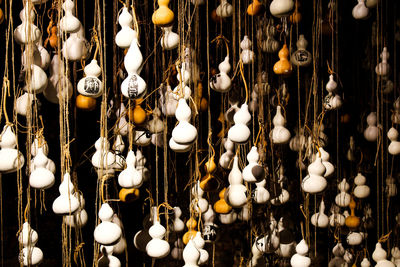 Close-up of decoration hanging at market stall