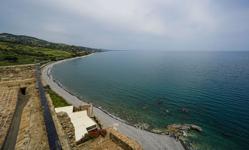 High angle view of sea against sky